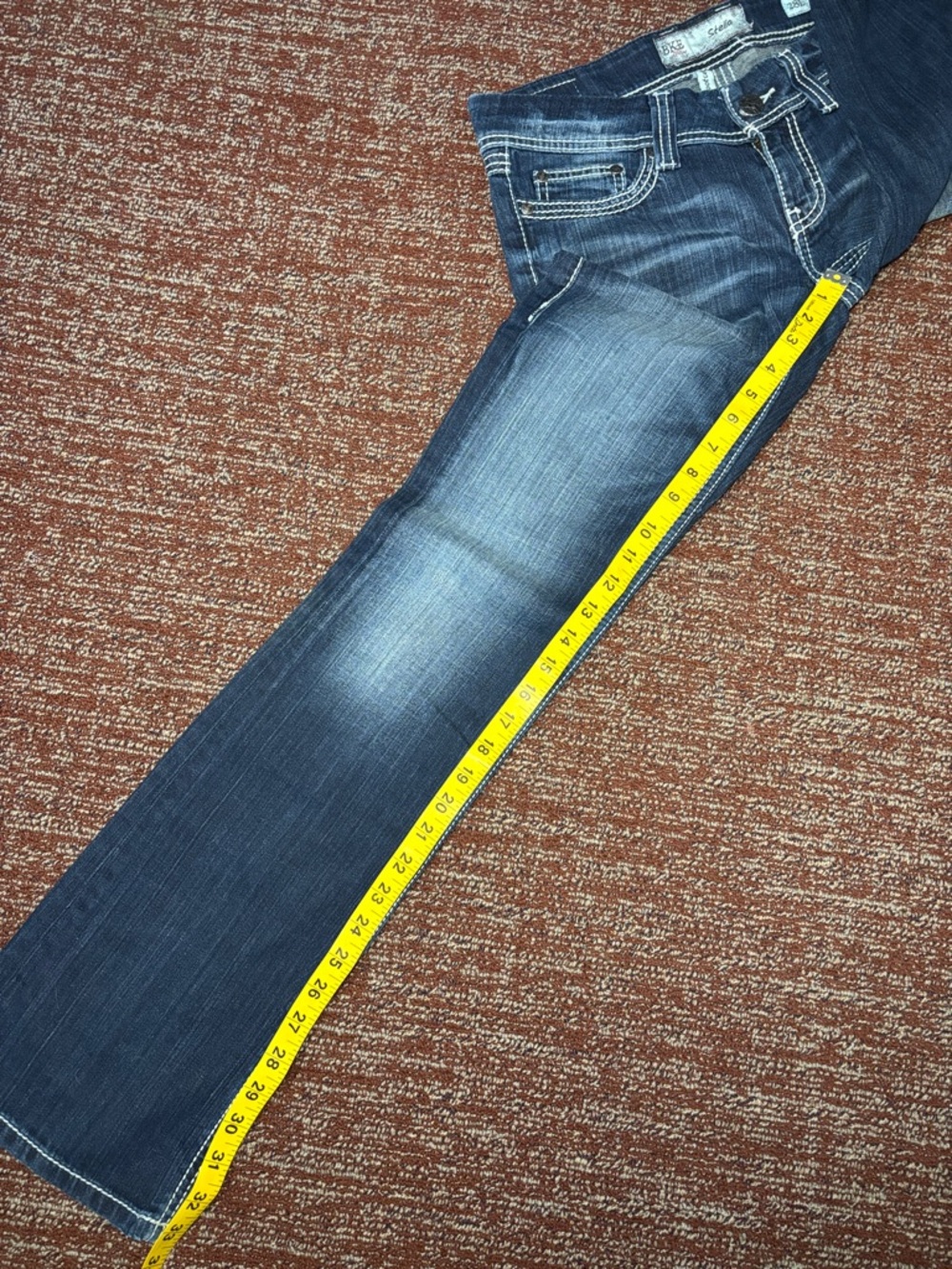 Vintage Y2K Buckle BKE Stella boot dark wash low rise stretch denim women’s 28 - Picture 10 of 13
